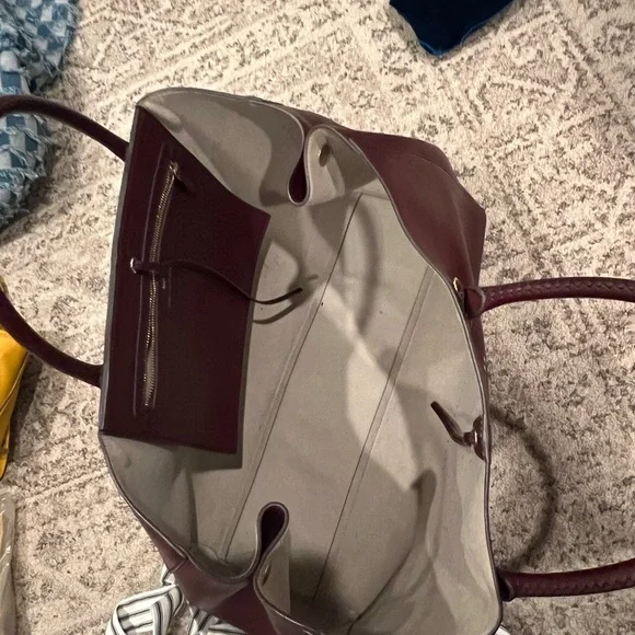 Anya Hindmarch Smiley Burgundy Leather Tote - Picture 2 of 6